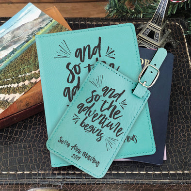 Passport Cover & Luggage Tag Set, Personalized Graduation Gift