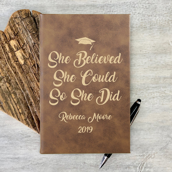 Personalized Notepad or Personalized Journal: She Believed She Could So She Did