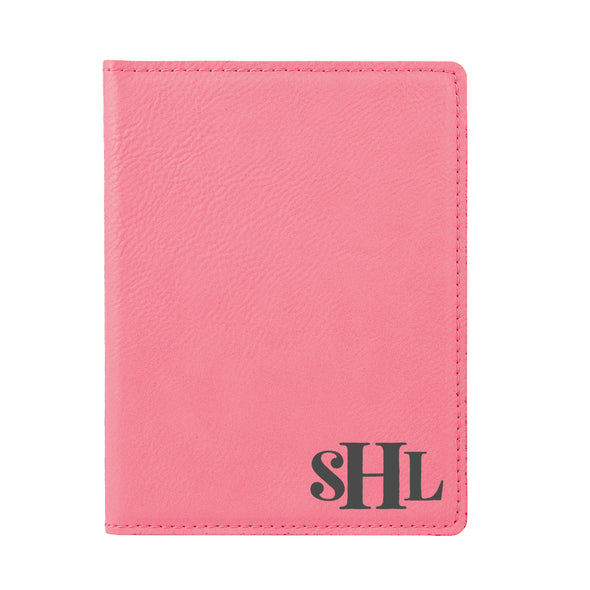 Engraved Passport Cover, Custom Passport Holder, "SHL"