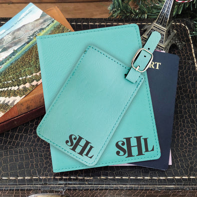 Passport Cover & Luggage Tag Set, Personalized Graduation Gift 
