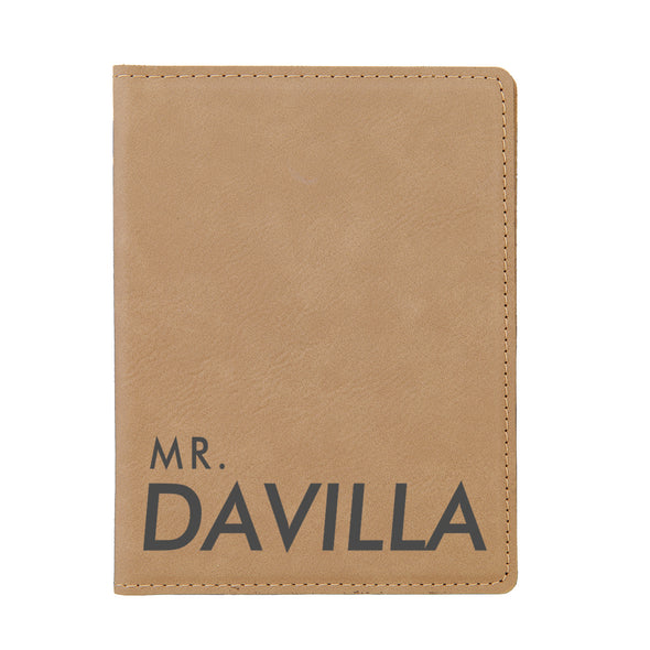 Engraved Passport Cover, Custom Passport Holder, "Mr. Davilla"