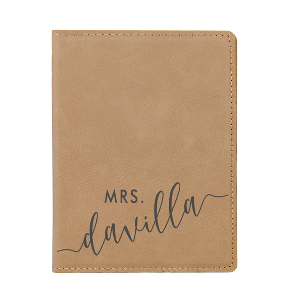Engraved Passport Cover, Custom Passport Holder, "Mrs. Davilla"