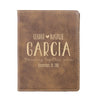 Engraved Passport Cover, Custom Passport Holder, "Garcia traveling together since"