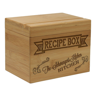Custom Recipe Box, Personalized Recipe Box, "Banner Recipe Box"
