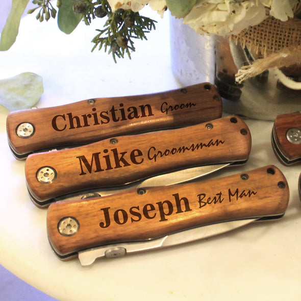 Personalized Groomsman Wooden Knifes