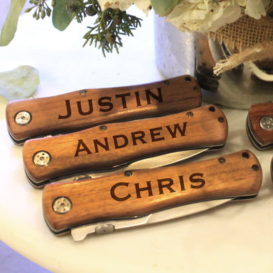 Personalized Set Of Wooden Pocket Knifes