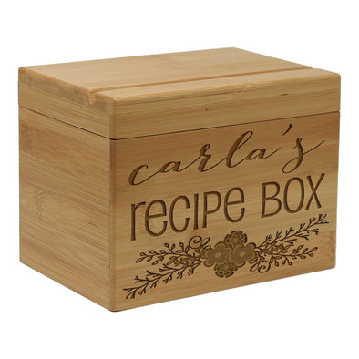Personalized Recipe Box, Custom Recipe Box, "Carla's Recipes" Recipe Box