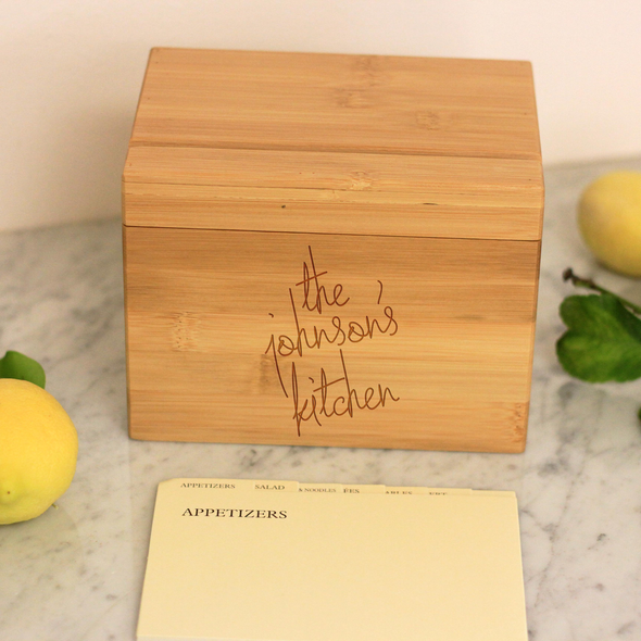 Custom Recipe Box, Personalized Recipe Box, "The Johnson's Kitchen" Recipe Box