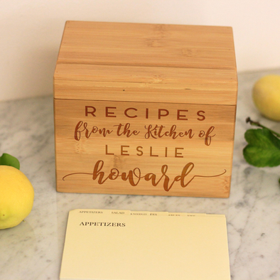 Custom Recipe Box, Personalized Recipe Box, "Recipes From The Kitchen Of" Recipe Box
