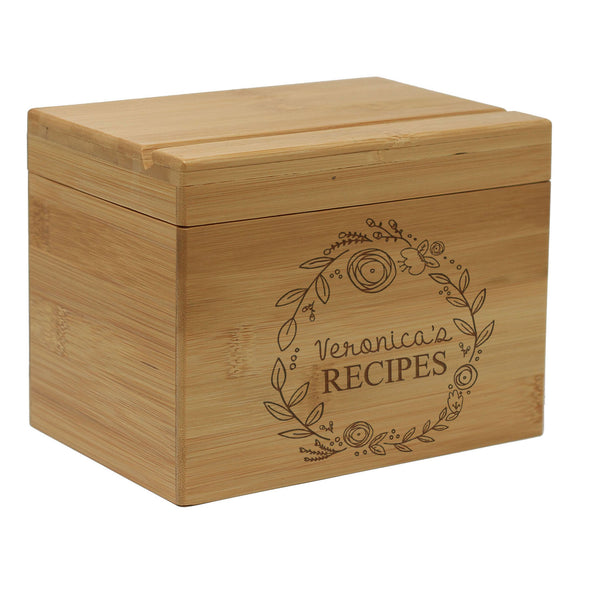 Personalized Recipe Box, Custom Recipe Box, Customized "Veronica's" Recipe Box