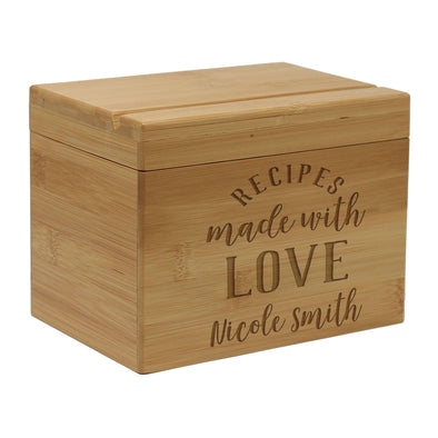 Custom Recipe Box, Personalized Recipe Box, "Recipes Made With Love" Recipe Box