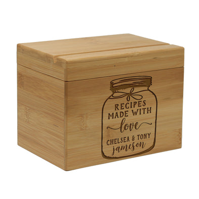 Custom Recipe Box, Personalized "Recipes Made With Love" Recipe Box