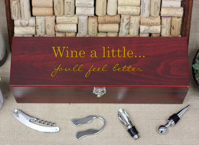 Wine Box with Tools, Wine a little