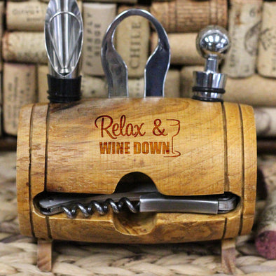 Relax & Wine Down, Wine Barrel Tool Set