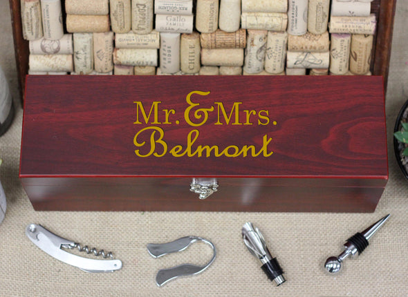 Wine Box with Tools, Mr. Mrs. Belmont