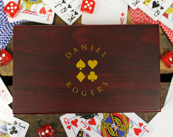Personalized Card and Dice Set - "Daniel Rogers Suits"