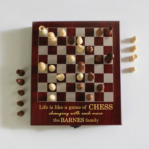 Personalized Engraved Chess Set - "Barnes Family"