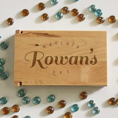 Personalized Engraved Mancala Set - "Rowan's Mancala Set"