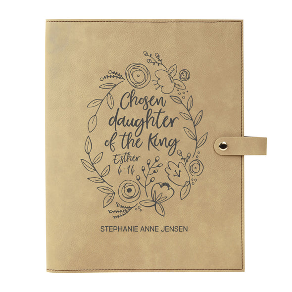 Personalized Bible Cover, Esther 4:14, Chosen Daughter of the King, Snap Cover, Custom Bible Cover, Customized Bible Cover, Engraved Bible Cover, Inspirational Bible Cover, Scripture Bible Cover