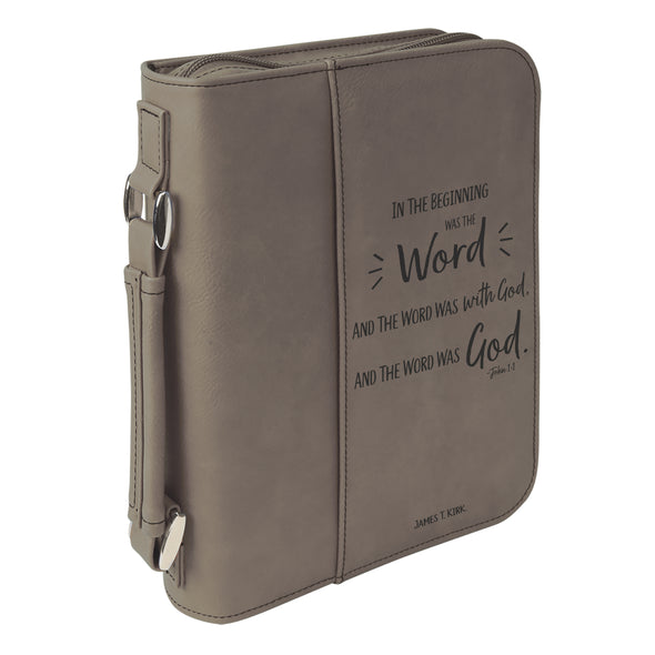 Personalized Bible Case, John 1:1, In the Beginning, Bible Cover,  Zip Cover, Custom Bible Cover,  Customized Bible Cover, Engraved Bible Cover, Bible Case, Inspirational Bible Cover, Scripture Bible Case