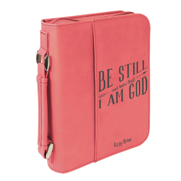 Personalized Bible Case, Be Still and Know that I Am God, Zip Cover, Custom Bible Cover,  Customized Bible Cover, Engraved Bible Cover, Bible Case, Inspirational Bible Cover, Scripture Bible Case