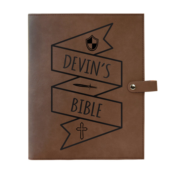 Personalized Bible Cover, Kid's Bible, Shield, Sword, Cross, Snap Cover, Custom Bible Cover, Customized Bible Cover, Engraved Bible Cover, Inspirational Bible Cover