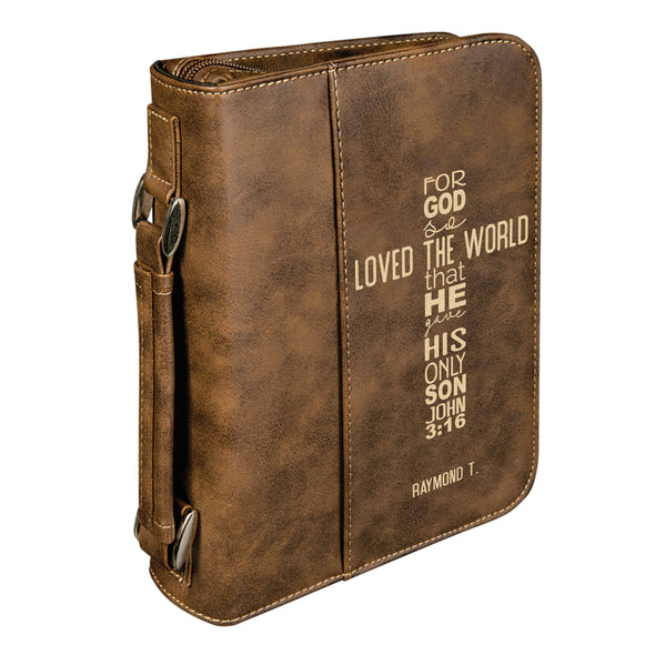 Personalized Bible Case, John 3:16 Cross, For God So Loved the World, Zip Cover, Custom Bible Cover, Customized Bible Cover, Engraved Bible Cover, Bible Case, Inspirational Bible Cover, Scripture Bible Case