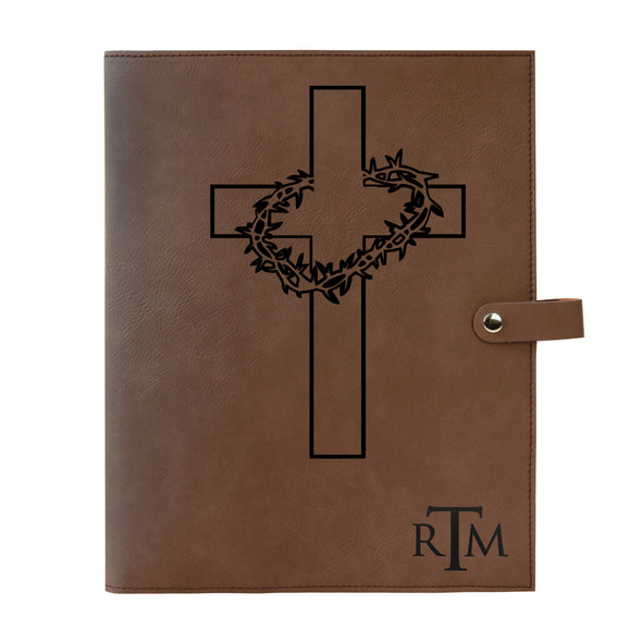 Personalized Bible Cover, Crown of Thorns, Cross, Monogram, Snap Cover, Custom Bible Cover, Customized Bible Cover, Engraved Bible Cover, Inspirational Bible Cover