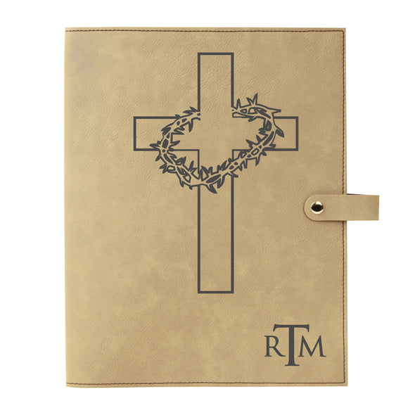 Personalized Bible Cover, Crown of Thorns, Cross, Monogram, Snap Cover, Custom Bible Cover, Customized Bible Cover, Engraved Bible Cover, Inspirational Bible Cover