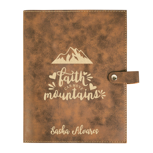 Personalized Bible Cover, Faith Can Move Mountains, Snap Cover, Custom Bible Cover, Customized Bible Cover, Engraved Bible Cover, Inspirational Bible Cover