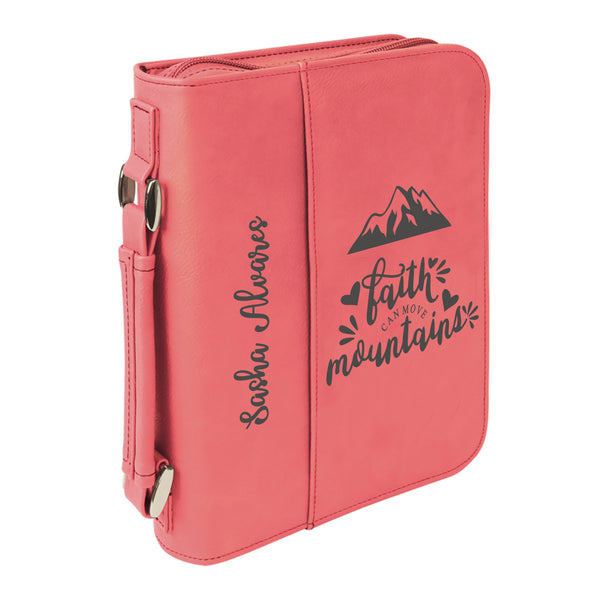 Personalized Bible Case, Faith Can Move Mountains, Zip Cover, Custom Bible Cover, Customized Bible Cover, Engraved Bible Cover, Bible Case, Inspirational Bible Cover, Scripture Bible Case