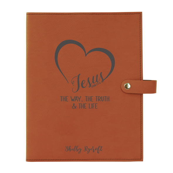 Personalized Bible Cover, Jesus, John 14:6, The Way, The Truth, The Life, Snap Cover, Custom Bible Cover, Customized Bible Cover, Engraved Bible Cover, Inspirational Bible Cover