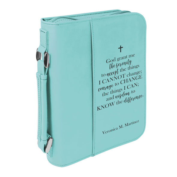 Personalized Bible Case, Serenity Prayer, Celebrate Recovery, Zip Cover, Custom Bible Cover, Customized Bible Cover, Engraved Bible Cover, Bible Case, Inspirational Bible Cover, Scripture Bible Case