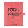 Personalized Bible Cover, Jesus Loves Me, Kid's Bible Cover, Snap Cover, Custom Bible Cover, Customized Bible Cover, Engraved Bible Cover, Inspirational Bible Cover