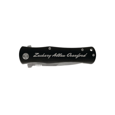 Custom Engraved Knife, Groomsman Gift, "Zachary Allan Crawford"