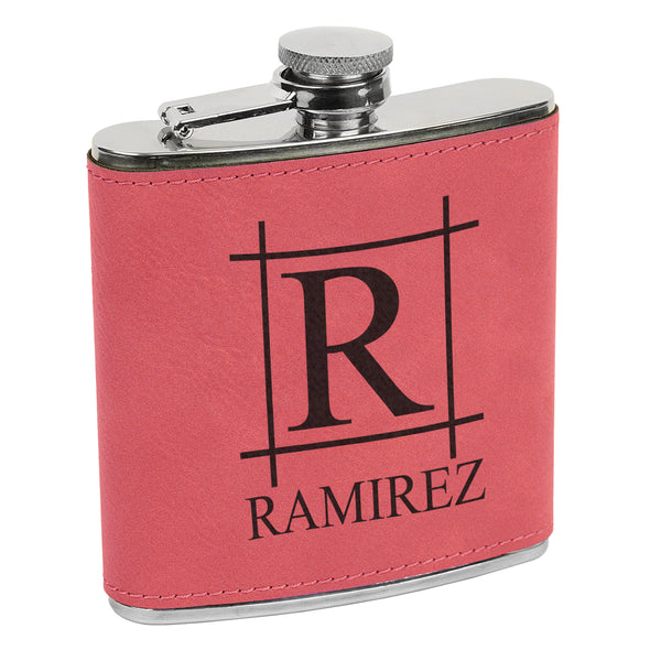 Big Initial & Name Flask, Custom Engraved Flask, Personalized Flask