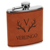 Antlers & Initial, Custom Engraved Flask with Last name, Custom Flask, Personalized Flask
