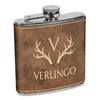Antlers & Initial, Custom Engraved Flask with Last name, Custom Flask, Personalized Flask