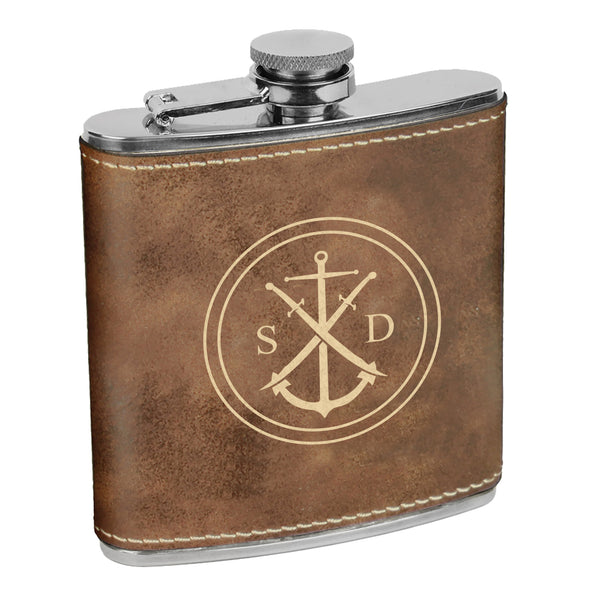 Captains Flask, Custom Initial Order, Custom Flask, Personalized Flask
