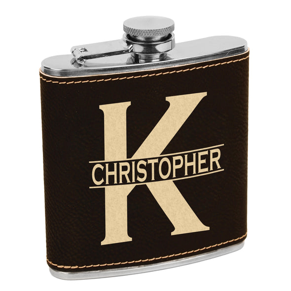 Flask with initial & name, Custom Initial Order, Custom Flask, Personalized Flask