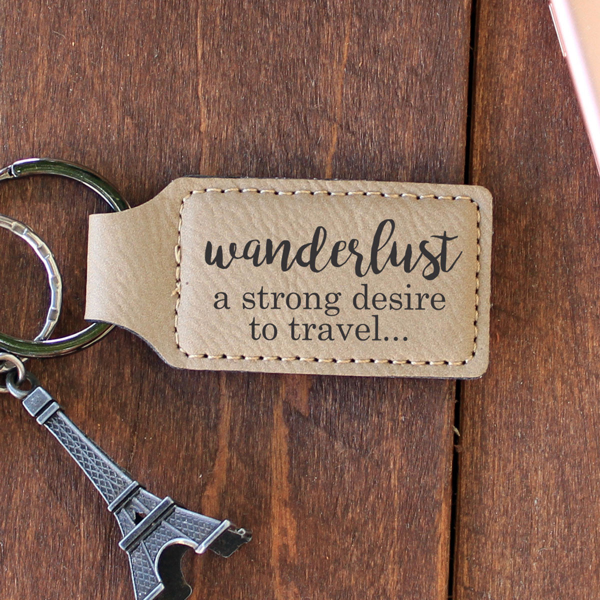 Personalized Engraved Key Chain: Wanderlust – Stamp Out