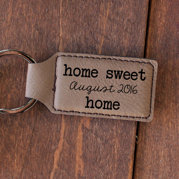Personalized Engraved Key Chain - "Home Sweet Home"