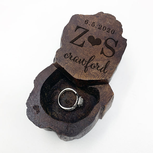 Custom Engraved Ring Box, Wood Ring Box, Engagement Ring Box,