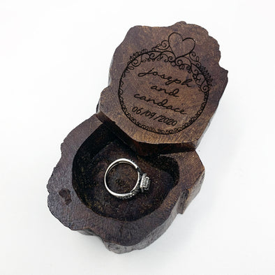 Custom Engraved Ring Box, Wood Ring Box, Engagement Ring Box