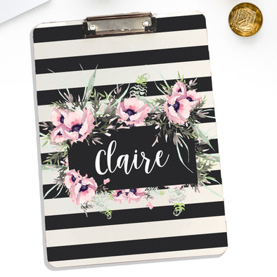 Floral Design Personalized Clipboard