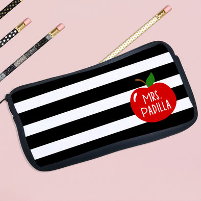 Personalized Pencil Case Teacher Apple