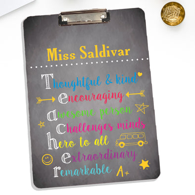 Teacher Clipboard With Personalized Name