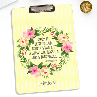 Personalized Floral Reef Clipboard
