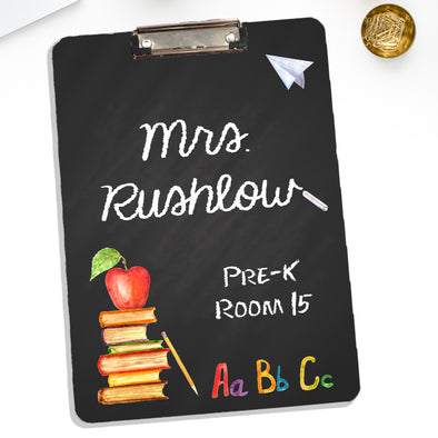 Personalized Teachers Clipboard With Name In Chalk
