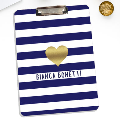 Personalized Clipboard With Gold Heart